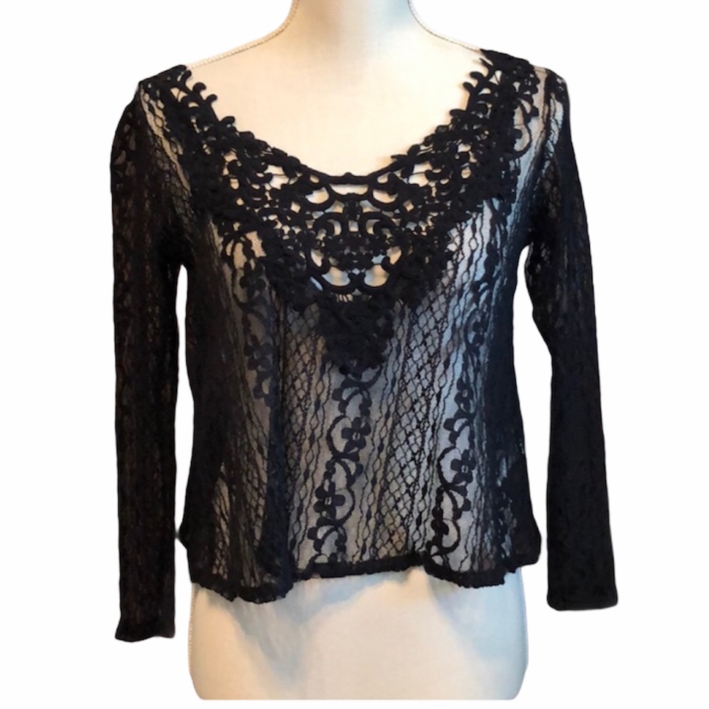 Hollister Black Lace top - size small